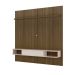 Painel Ripado Até 75 Polegadas Com Led 1 Porta 2 Nichos E Prateleira Belluno Artely Pinho/Off White