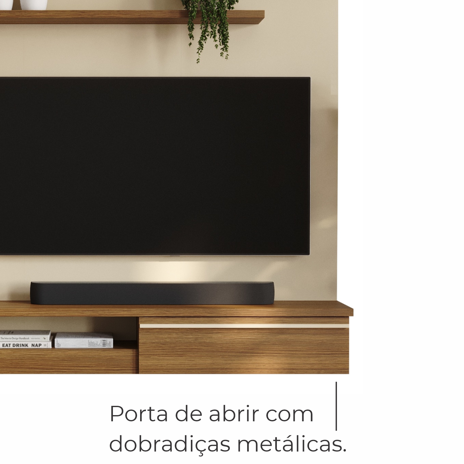 Painel Tv 55 Babus Petra Moderno 5 Prateleiras Off White