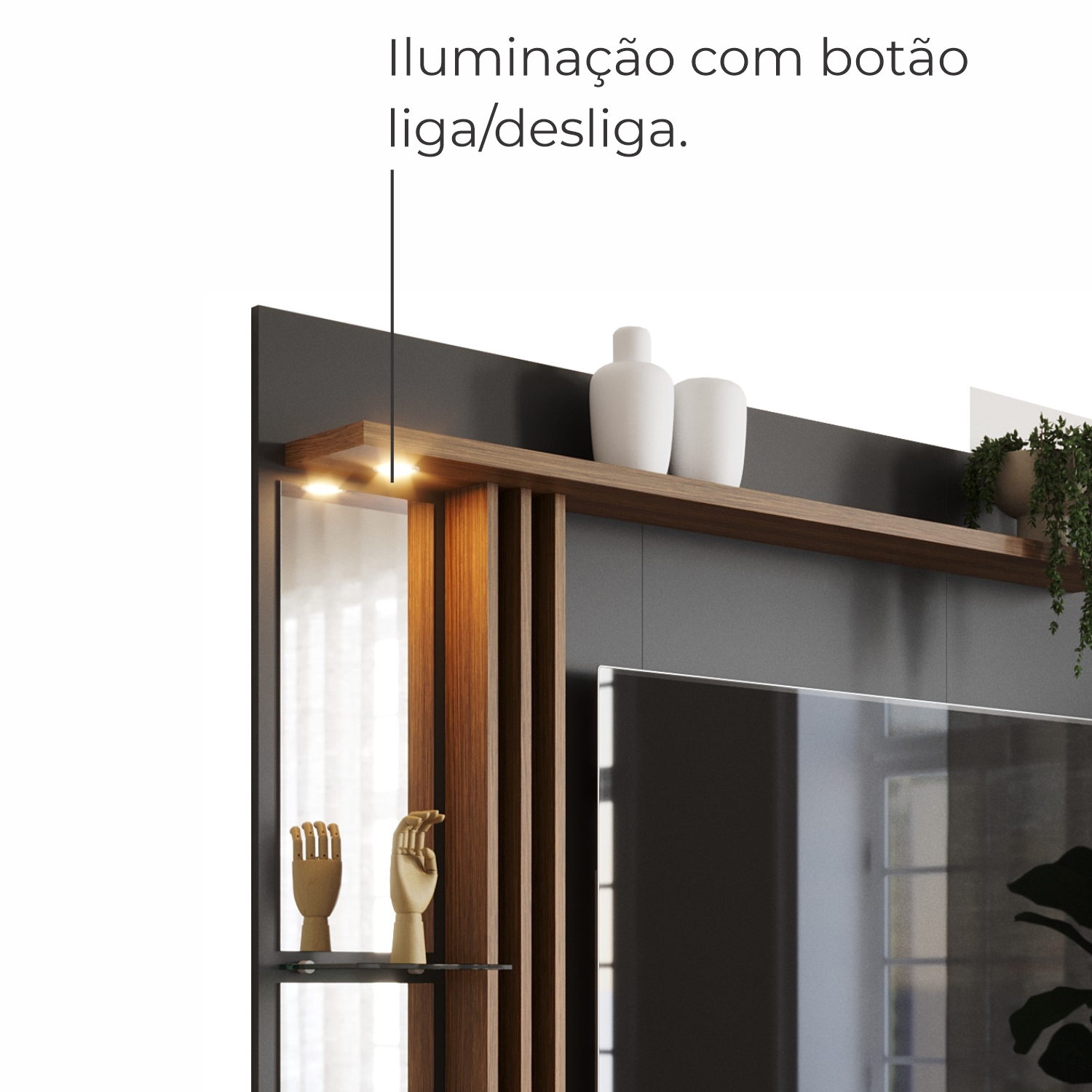 Painel Tv 55 Babus Petra Moderno 5 Prateleiras Preto 