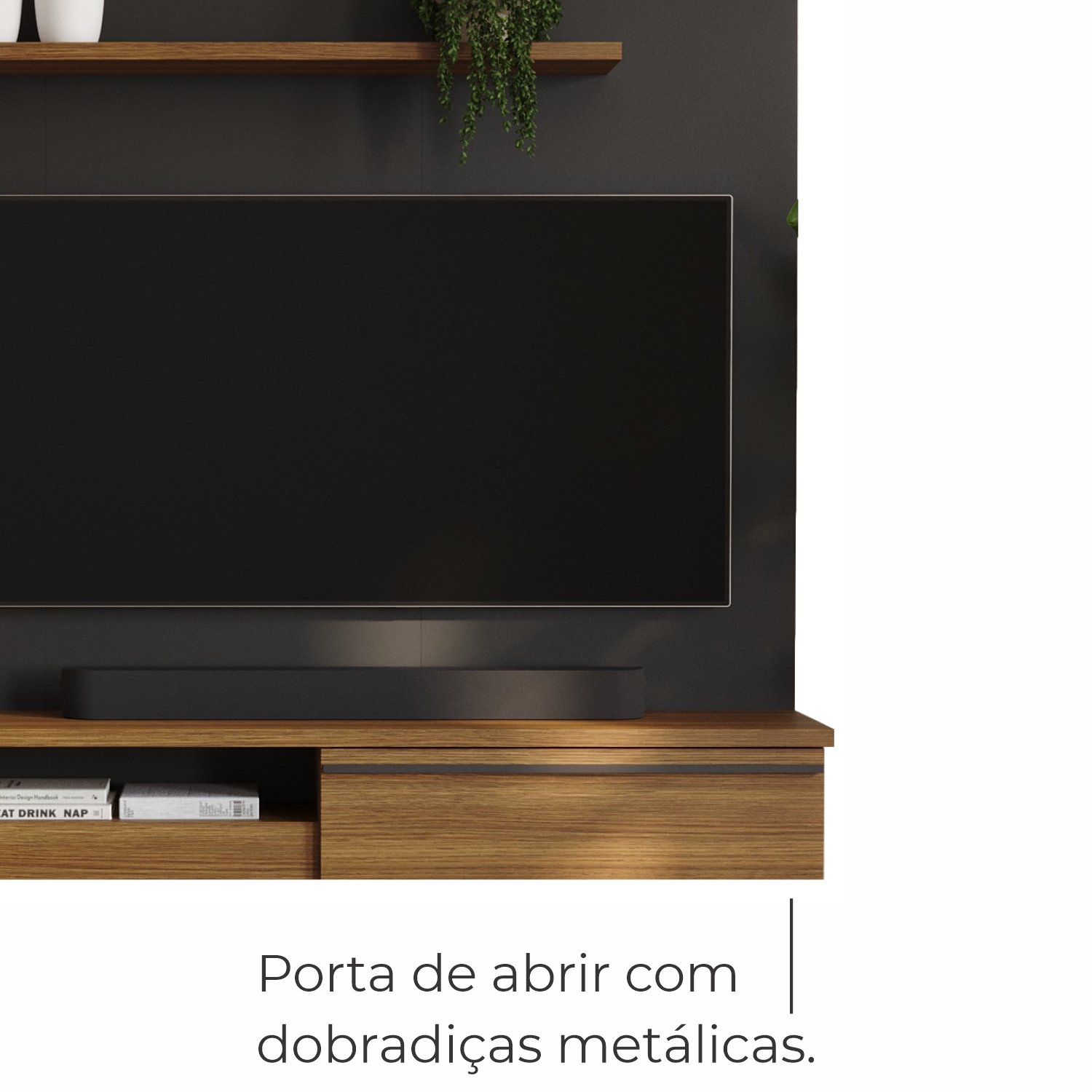 Painel Tv 55 Babus Petra Moderno 5 Prateleiras Preto 