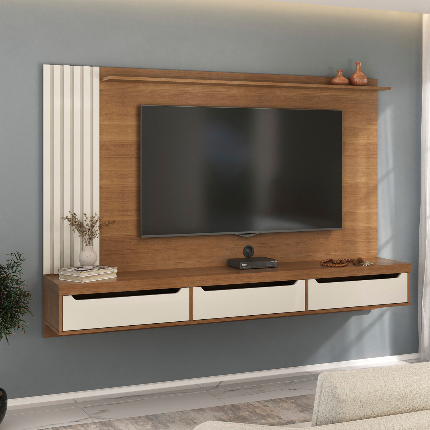 Painel Tv 75" Presence - Cinamomo/off White