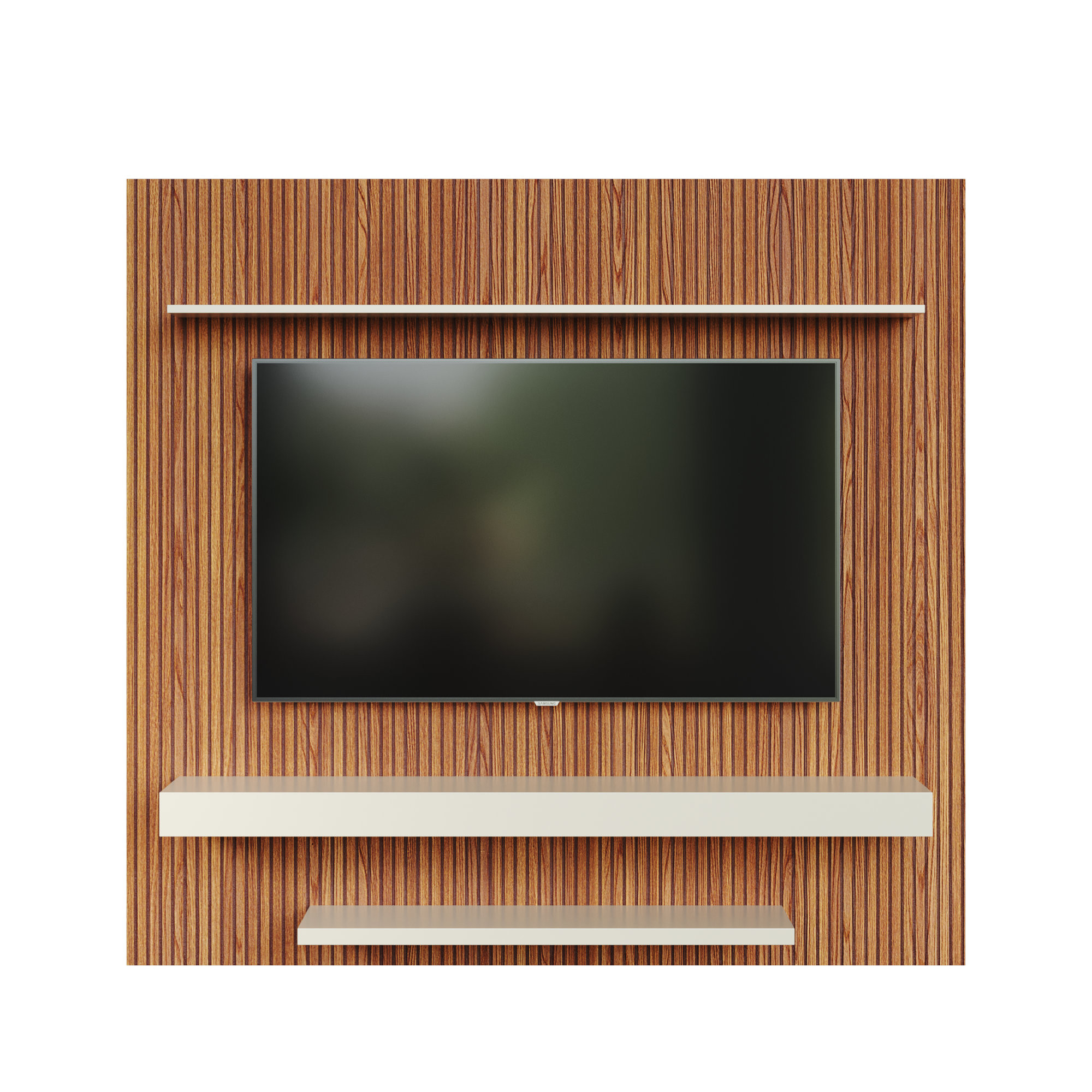 Painel de TV Até 65 Pol. Lírio Babus - Ripado / Off White