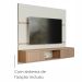 Painel de TV Até 65 Pol. Luna Babus - Off White / Cinamomo Ripado