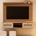 Painel para TV até 75 Polegadas Trama 2 PT Cinamomo e Off White