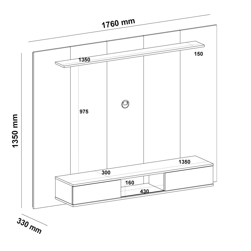 Painel para Tv até 75 Polegadas Nevada 2 Portas Carvalho/off White - Pnr Móveis Bege