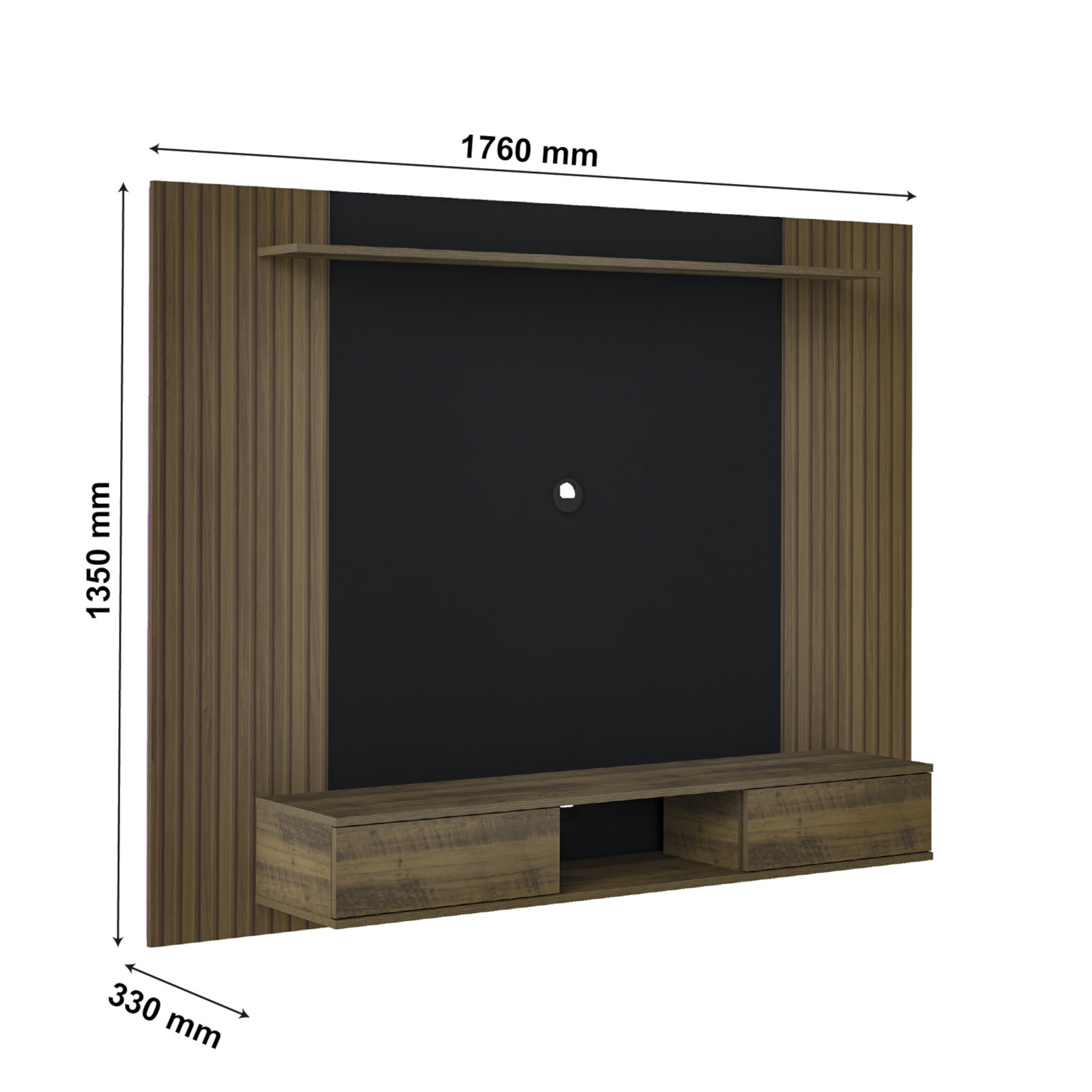 Painel para Tv até 75 Polegadas Nevada 2 Portas Pinho Ripado/preto - Artely