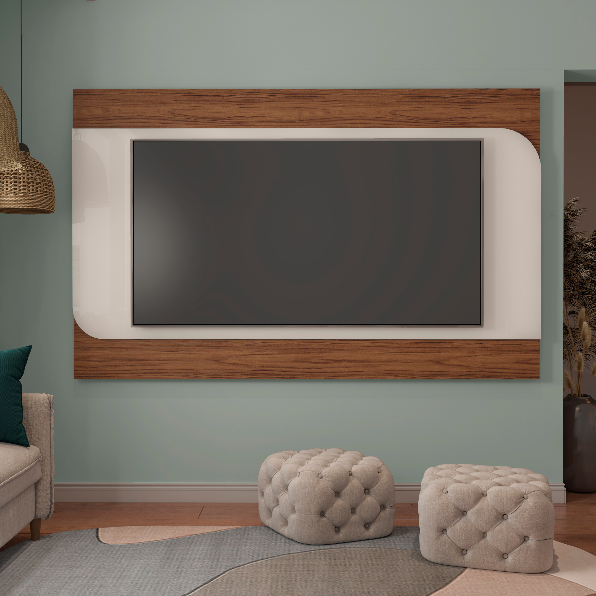 Painel para Tv até 86" Elegance Cedro/off White Artely