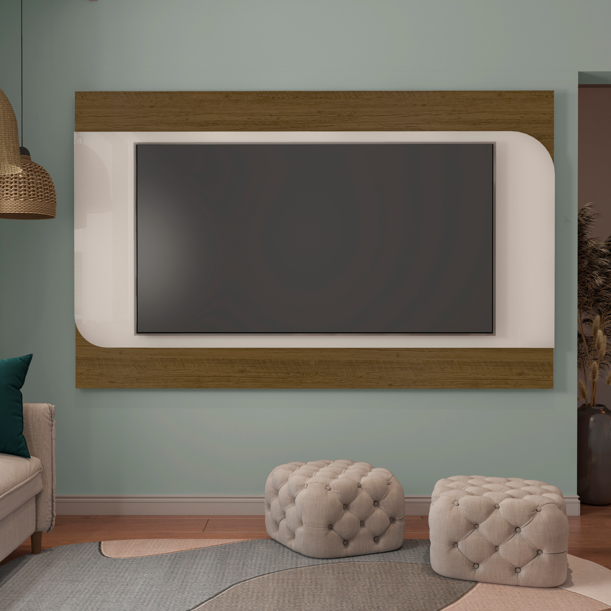 Painel para Tv até 86" Elegance Pinho/off White Artely