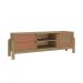 Rack Bancada Para Tv Até 60 Polegadas 1 Porta 2 Gavetas 2 Nichos Nature Artely Carvalho/Terracota