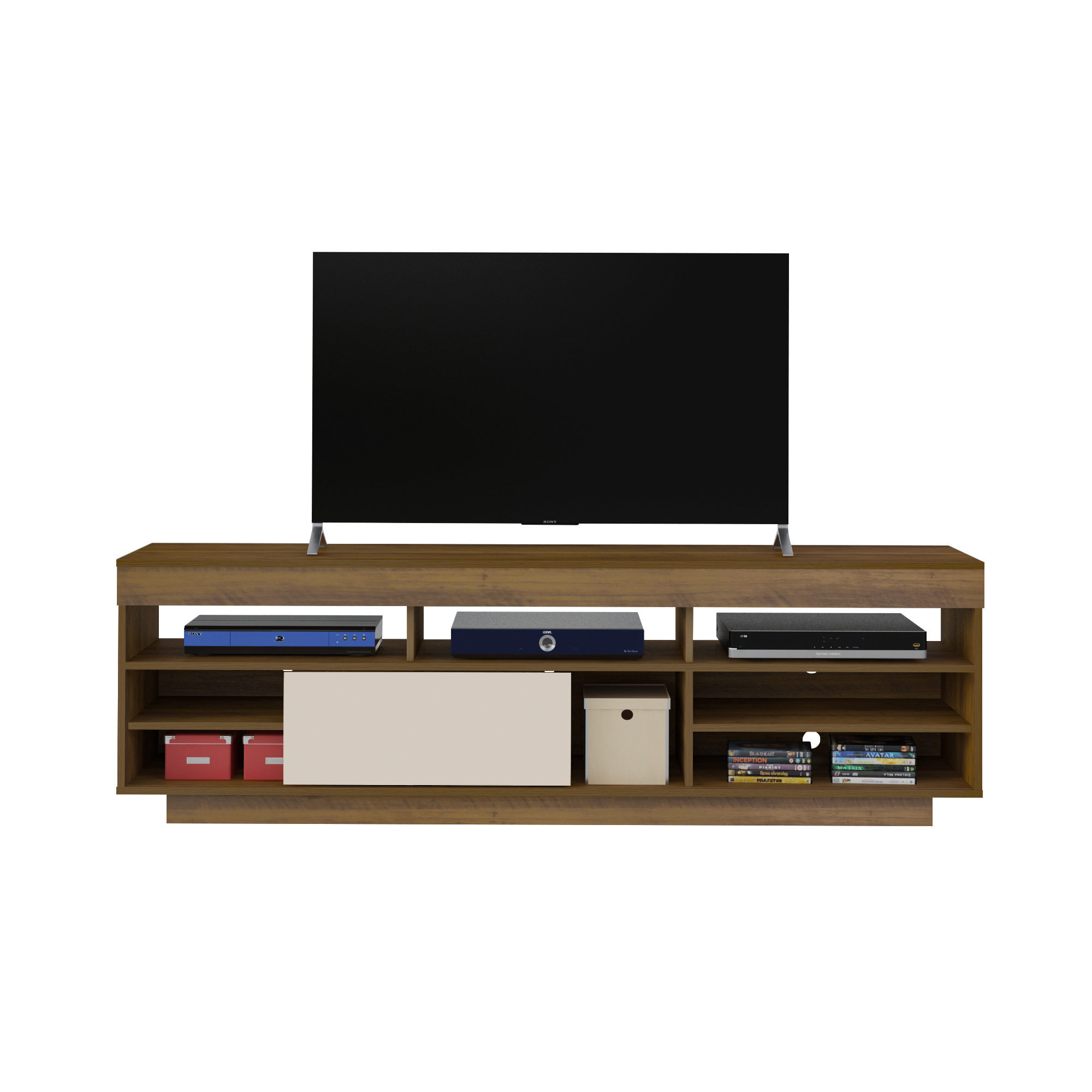 Rack Bancada com 1 Porta de Correr Treviso Flex Pinho/off White - Artely