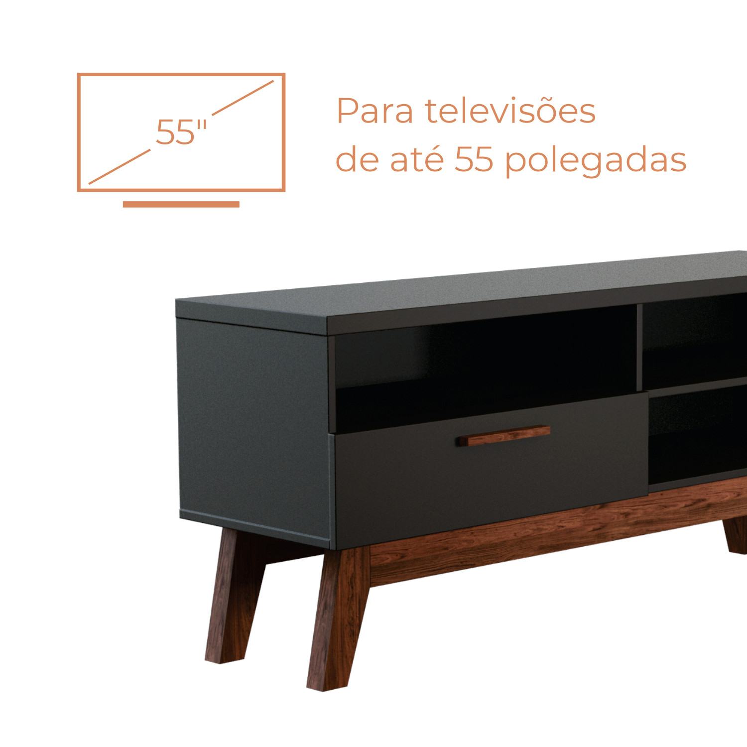 Rack Para Tv Até 55 Polegadas 1 Porta Lín Babus