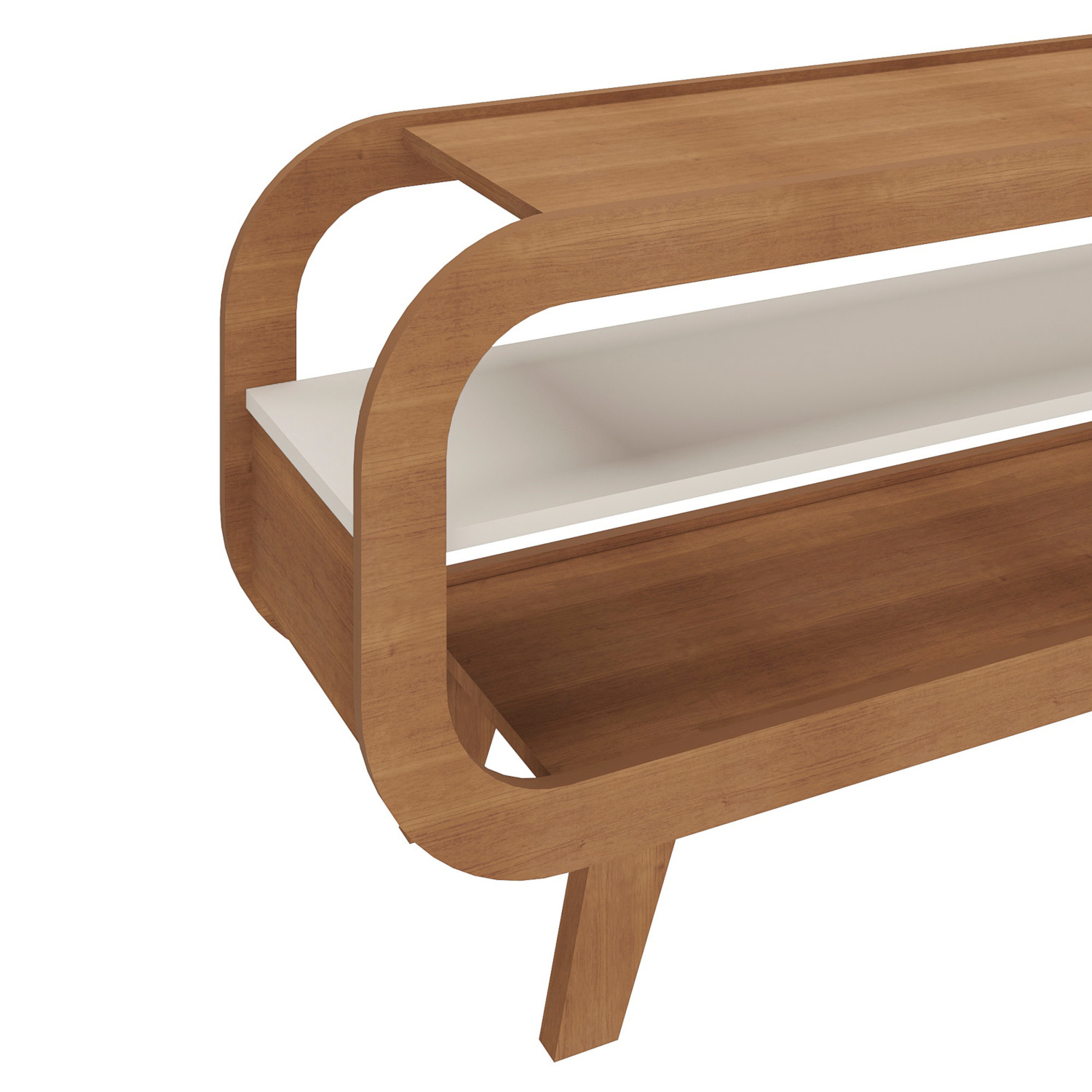 Rack Theo com Borda Arredondada para Tv de 60 Polegadas Artely Cinamomo/off White