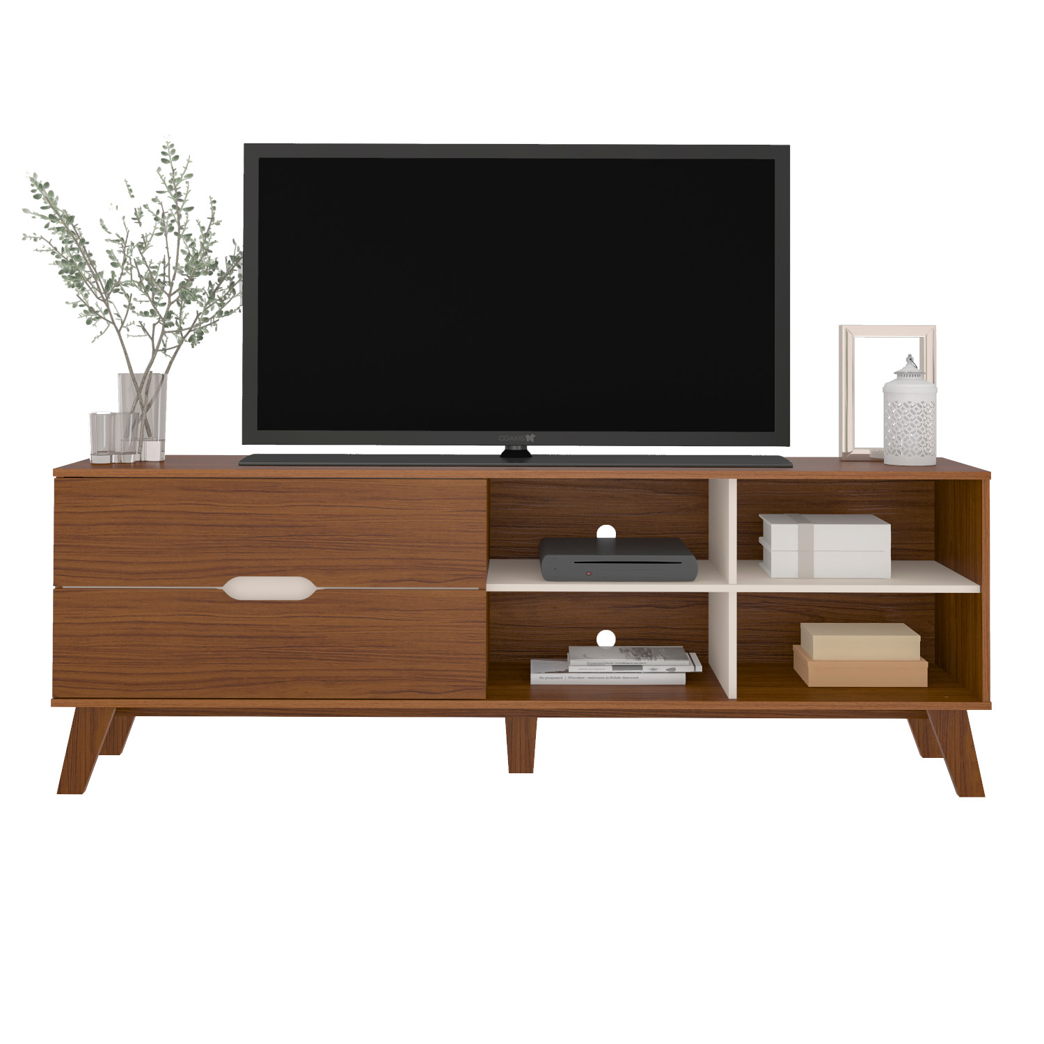 Rack Verona Aparador Bancada para Tv 75 Cedro / Off White