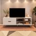 Rack Verona Aparador Bancada para Tv 75 Off White / Pinho