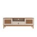 Rack de Sala Para TVs 60 Pol. Pés de Madeira Adams Babus - Off White / Cedro TR