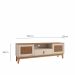Rack de Sala Para TVs 60 Pol. Pés de Madeira Adams Babus - Off White / Cedro TR