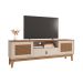 Rack de Sala Para TVs 60 Pol. Pés de Madeira Adams Babus - Off White / Cedro TR
