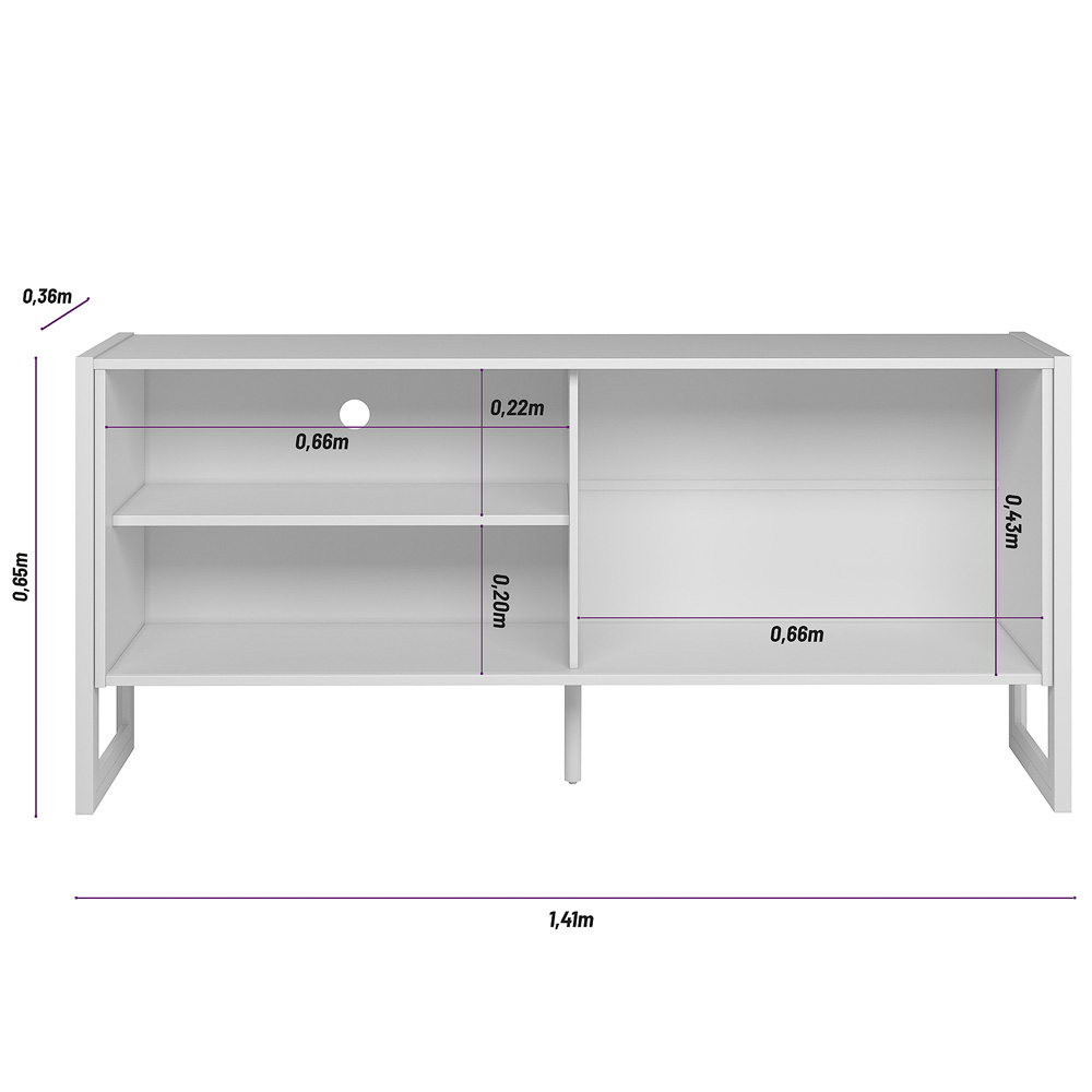 Rack de TV até 65 Polegadas Belluno com 1 Porta - Nature / Off White