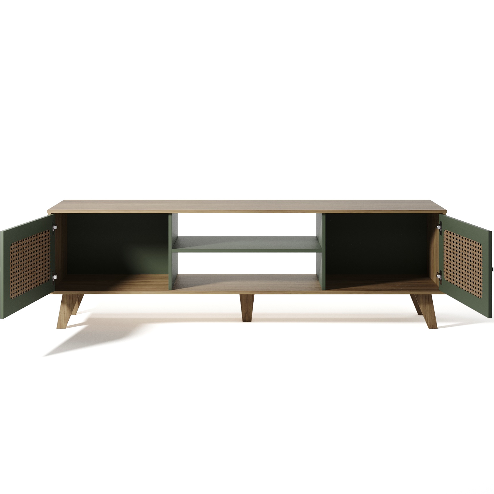 Rack para TV Até 55 Polegadas Erice com 2 Porta e Pés - Carvalho / Menta