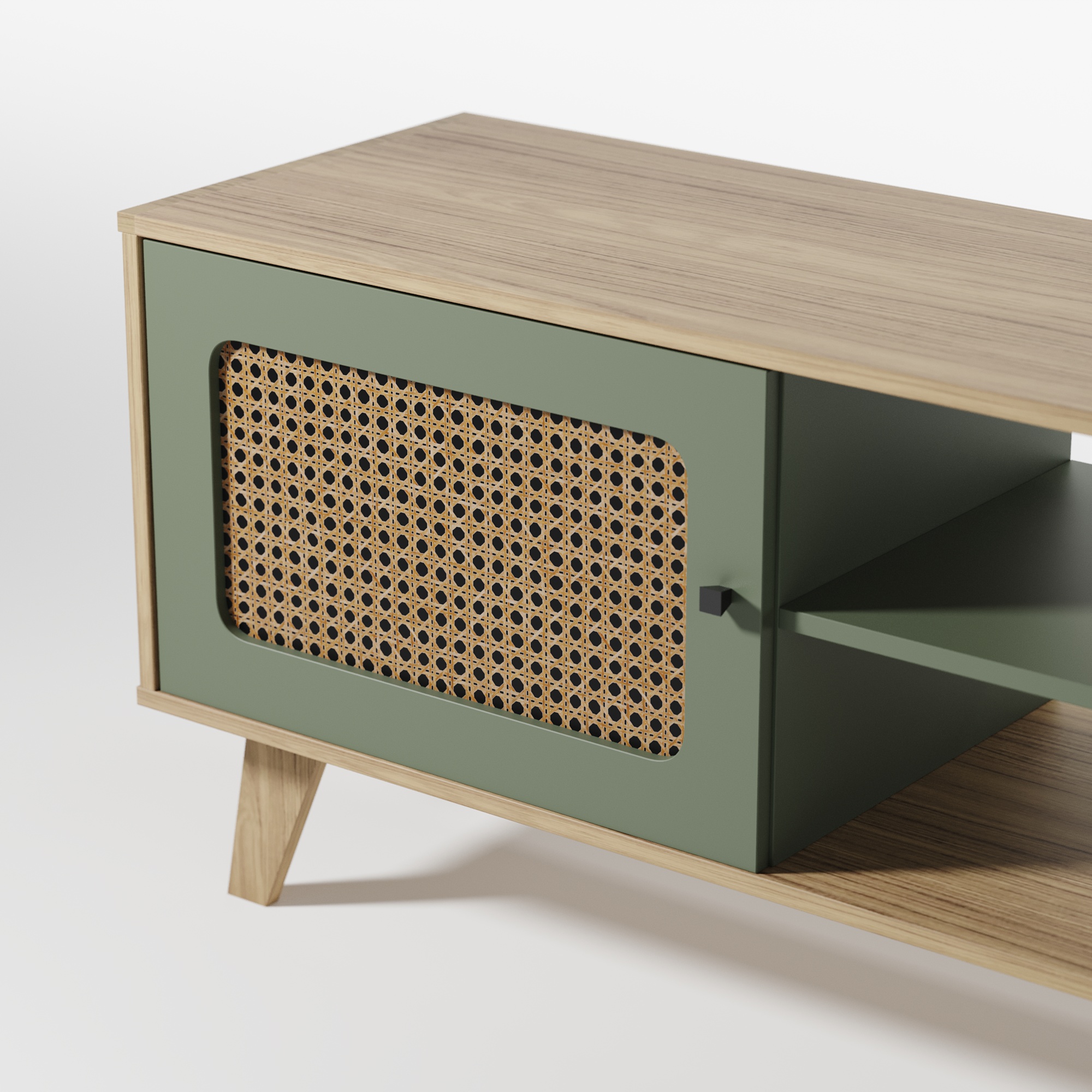 Rack para TV Até 55 Polegadas Erice com 2 Porta e Pés - Carvalho / Menta