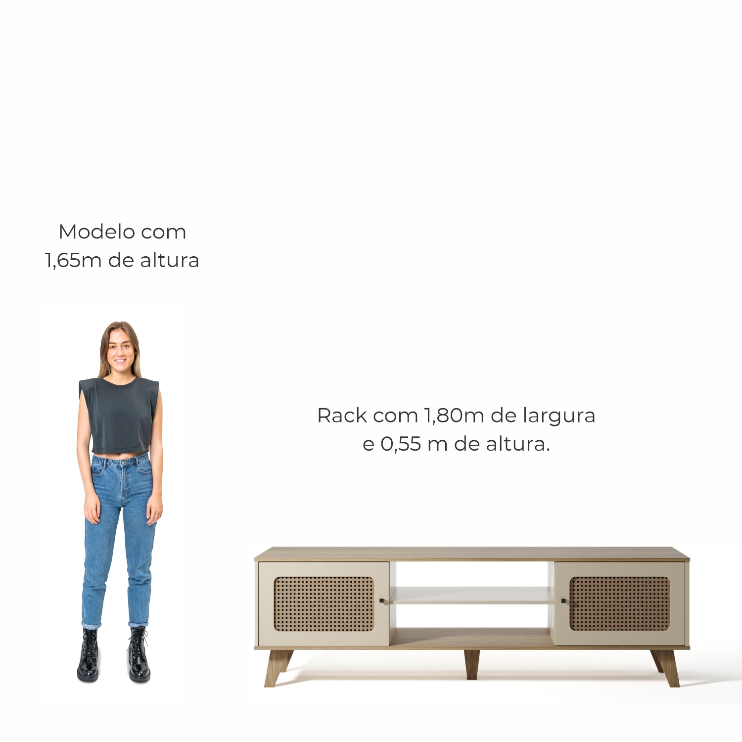 Rack para TV Até 55 Polegadas Erice com 2 Porta e Pés