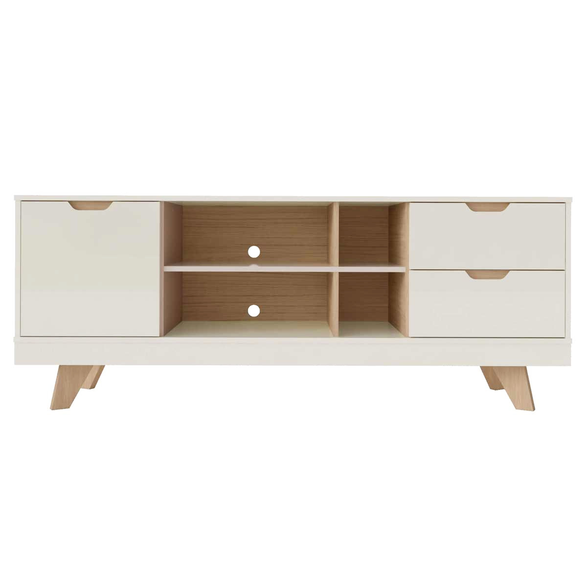 Rack para TV Até 60 Polegadas Nature com 2 Gavetas e uma 1  Porta Babus