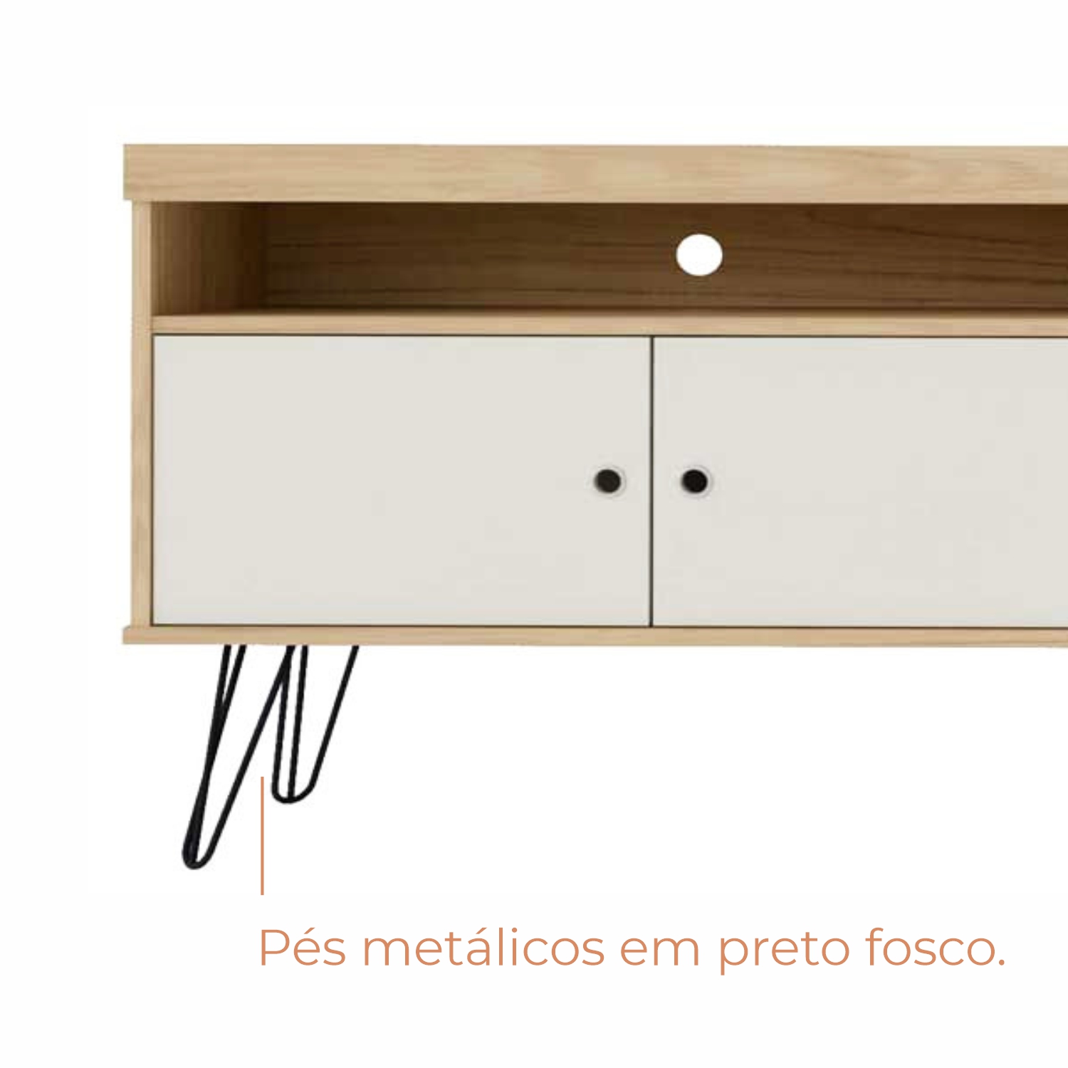 Rack para TV Até 60 Polegadas Skank com 4 portas e Pés Metálicos Babus