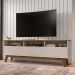 Rack para TV Até 65 Polegadas Ado com 1 Porta e Pés de madeira Babus - Cinamomo / Off White