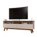 Rack para TV Até 65 Polegadas Ado com 1 Porta e Pés de madeira Babus - Cinamomo / Off White