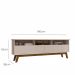 Rack para TV Até 65 Polegadas Ado com 1 Porta e Pés de madeira Babus - Cinamomo / Off White