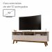 Rack para TV Até 65 Polegadas Ado com 1 Porta e Pés de madeira Babus - Cinamomo / Off White