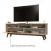 Rack para TV Até 65 Polegadas Ado com 1 Porta e Pés de madeira Babus - Cinamomo / Off White