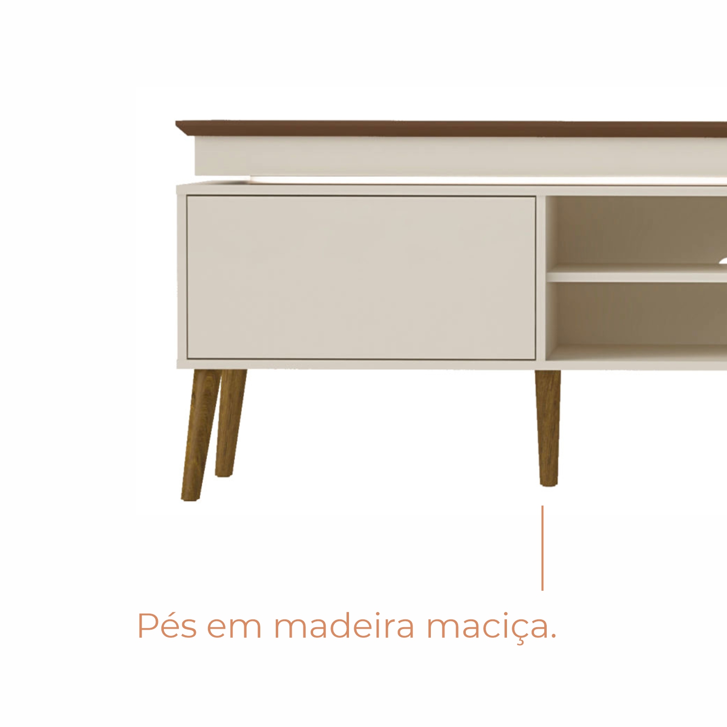 Rack para TV Até 75 Polegadas Kaia com 2 Portas com LED Babus