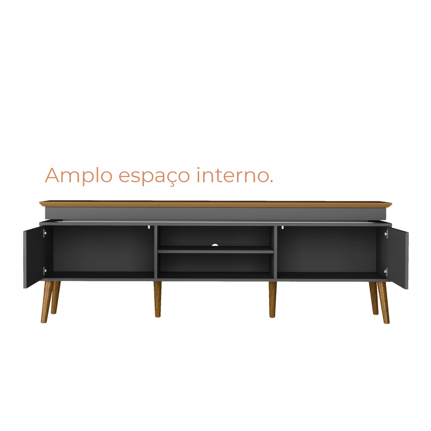 Rack para TV Até 75 Polegadas Kaia com 2 Portas com LED Babus