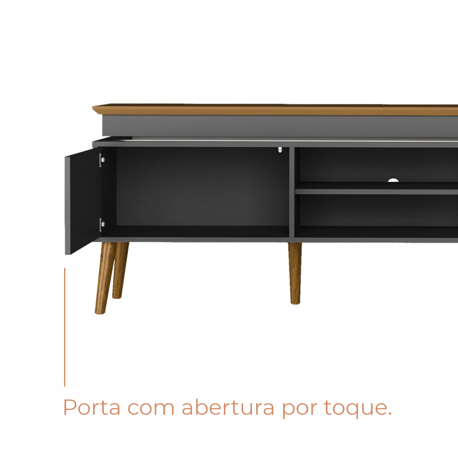 Rack para TV Até 75 Polegadas Kaia com 2 Portas com LED Babus