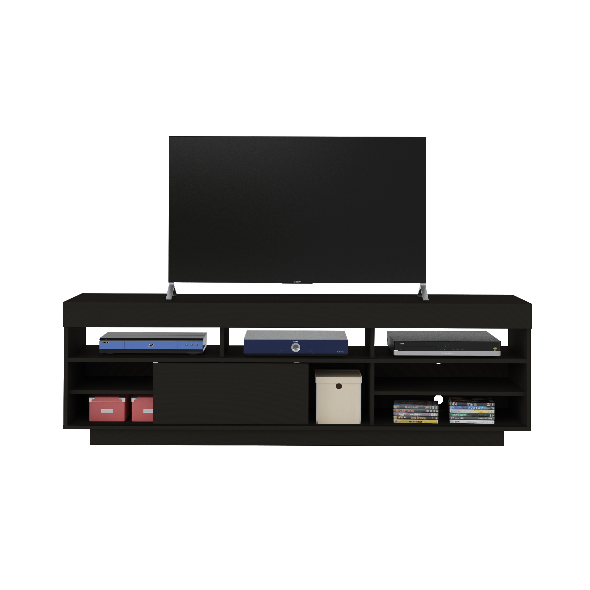 Rack para TV até 75 Polegadas Porta de Correr Treviso Preto
