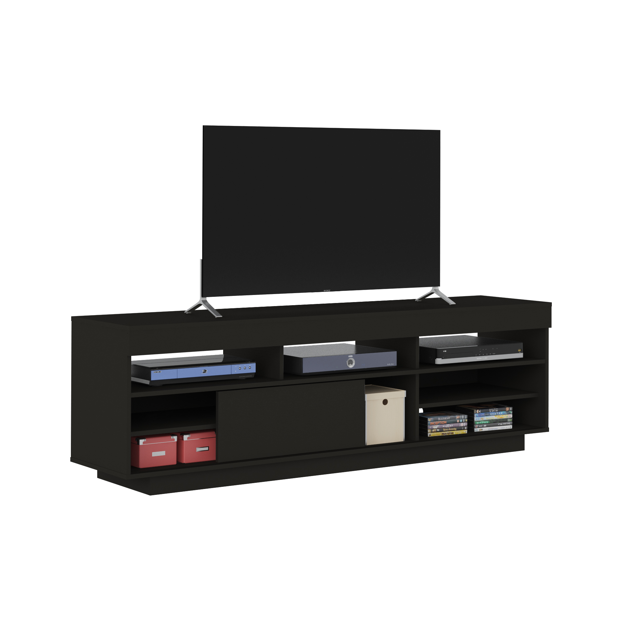 Rack para TV até 75 Polegadas Porta de Correr Treviso Preto