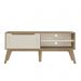 Rack para Tv até 60" 134x50cm Pés em Mdf 1 Porta e 2 Nichos Lotus Artely Carvalho/off White Preto