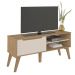 Rack para Tv até 60" 134x50cm Pés em Mdf 1 Porta e 2 Nichos Lotus Artely Carvalho/off White Preto