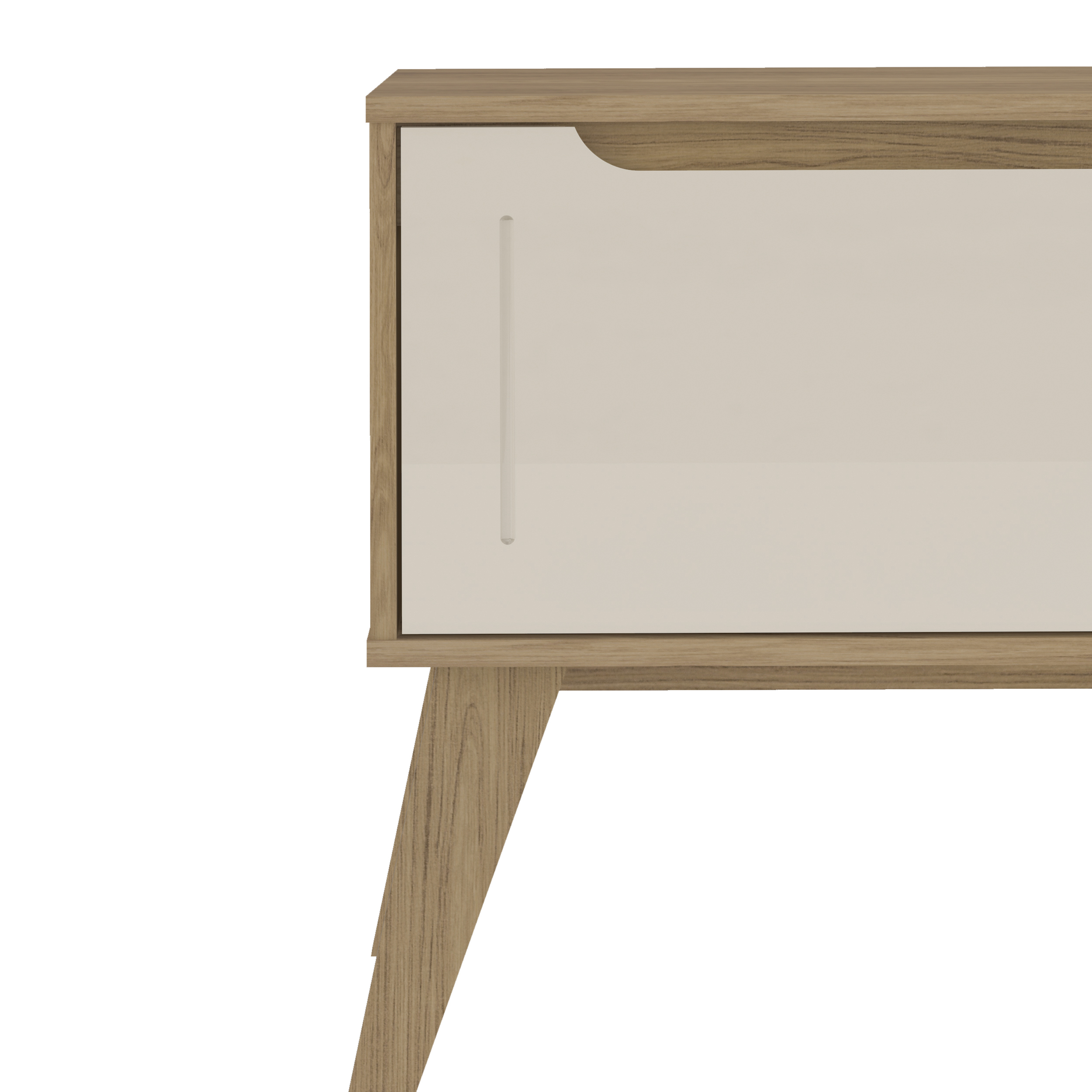 Rack para Tv até 60" 134x50cm Pés em Mdf 1 Porta e 2 Nichos Lotus Artely Carvalho/off White Preto