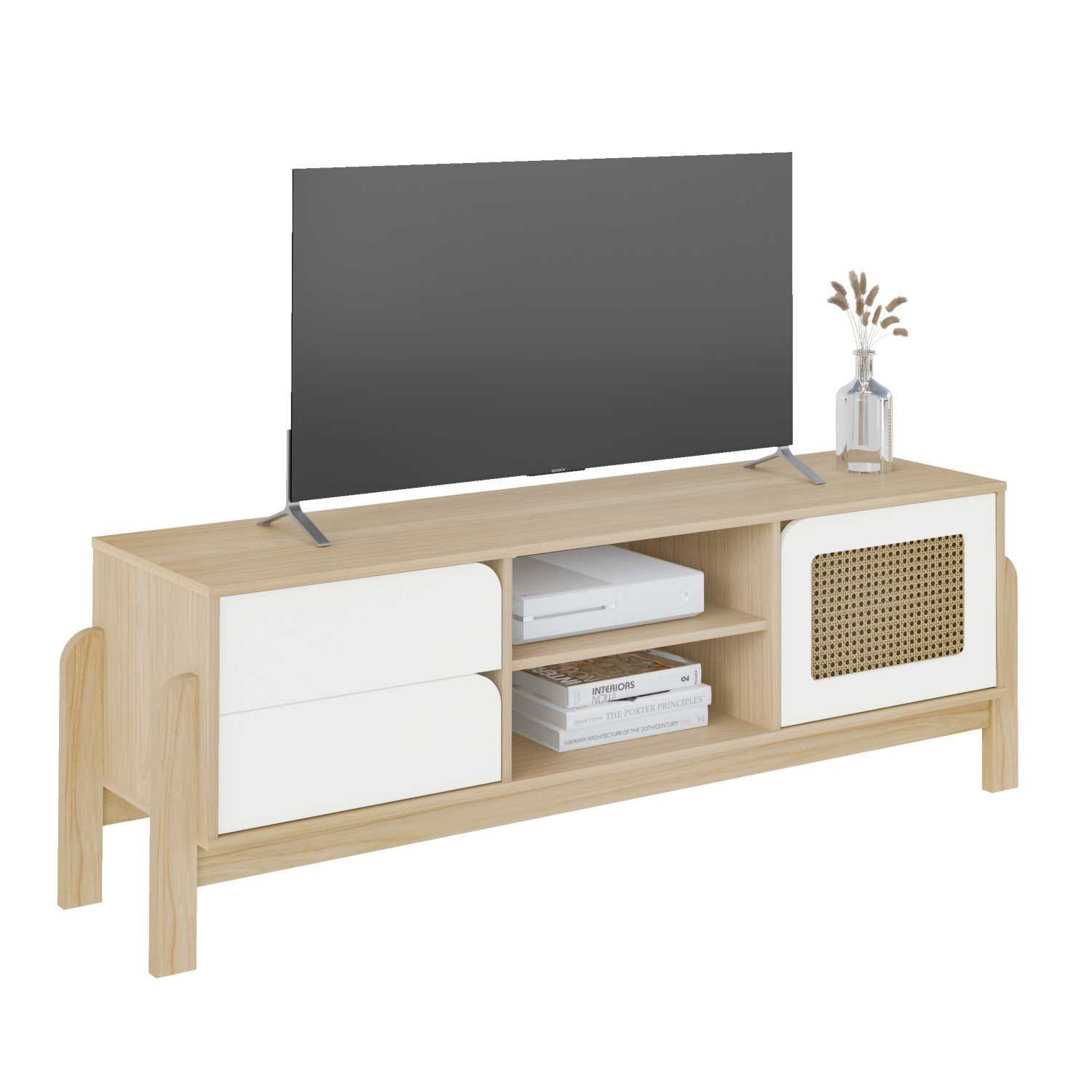 Rack para Tv até 60" Nature Artely Naturale/Branco