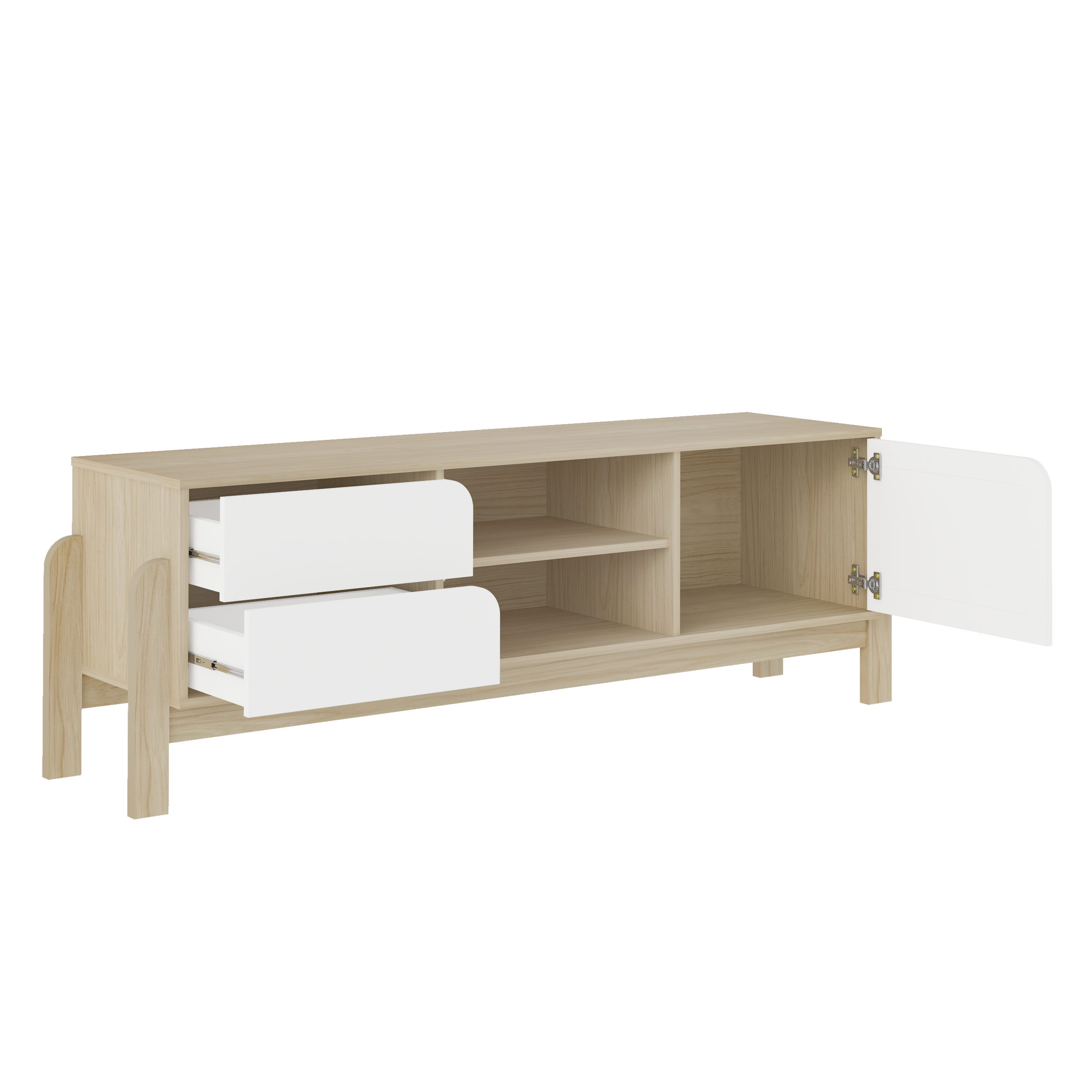 Rack para Tv até 60" Nature Artely Naturale/Branco