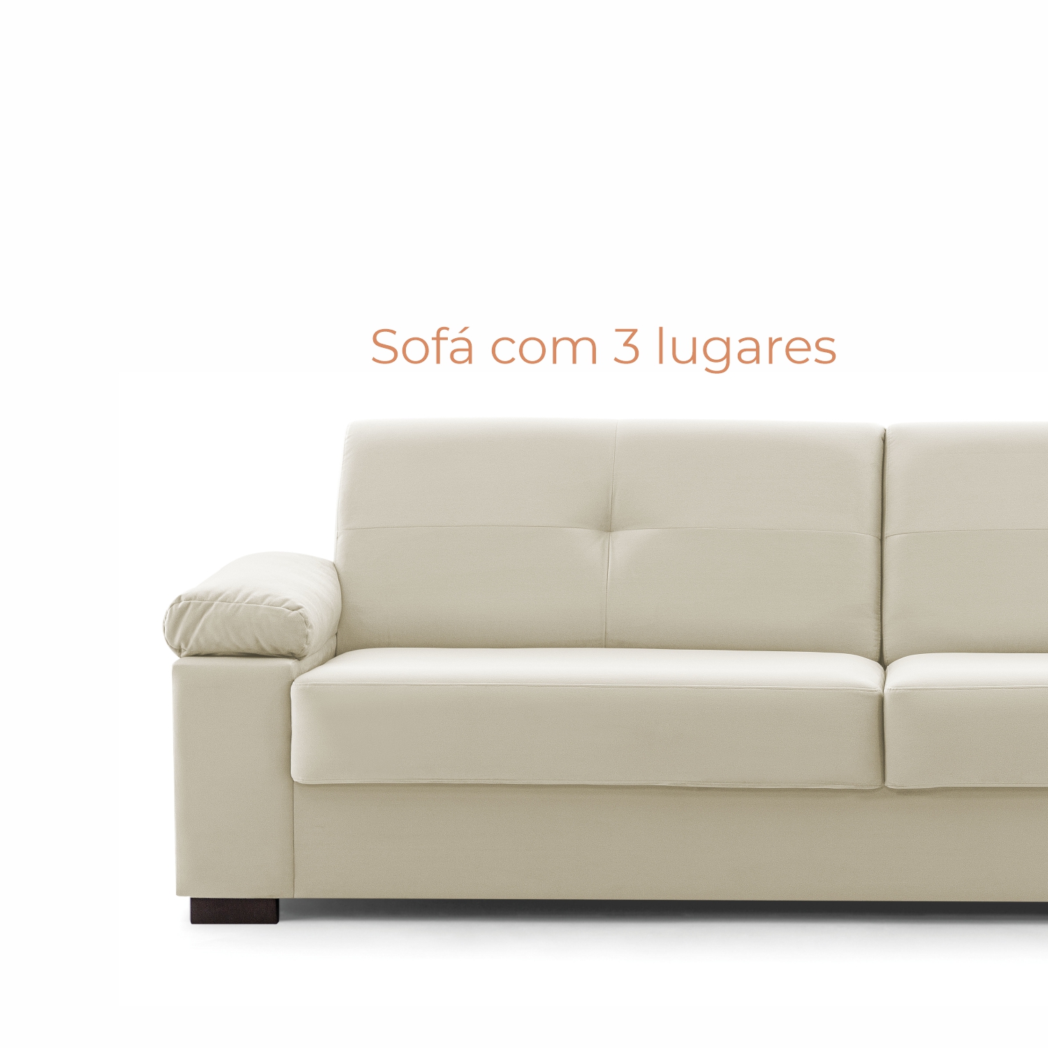 Sofá 3 lugares Lay com 2,25m em Linho Bege