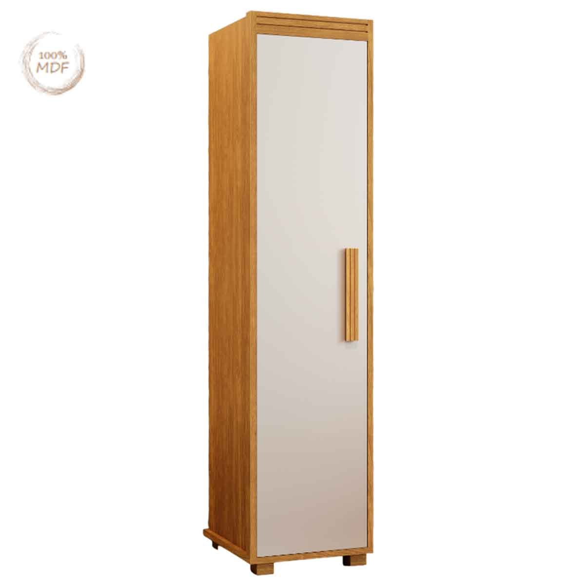 Armário Multiuso 1 Porta 4 Prateleiras 100% MDF Delta Cinamomo/Off White