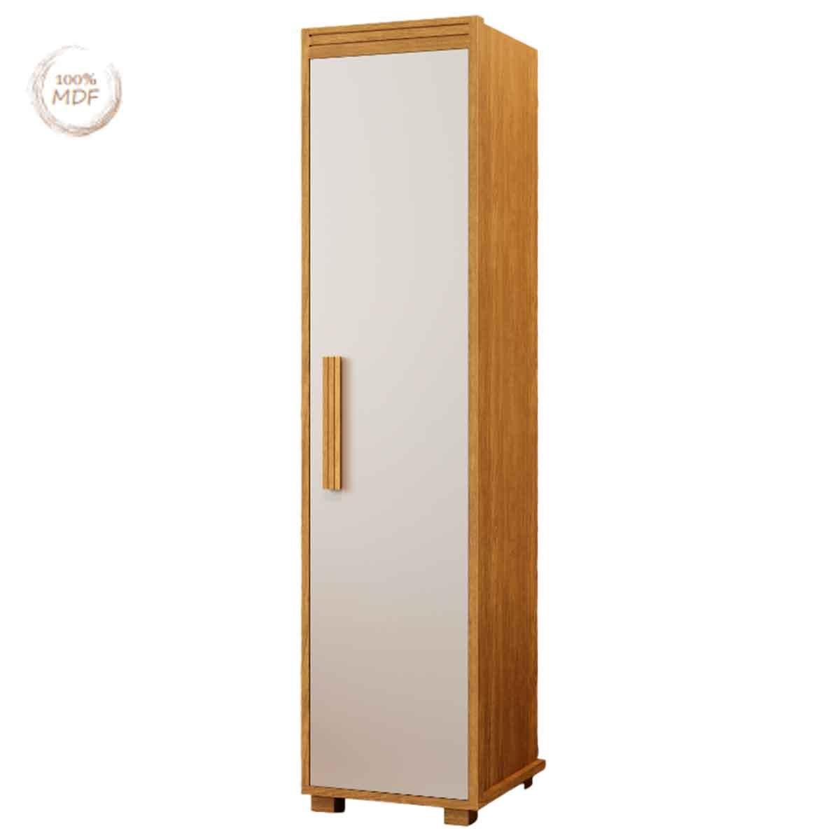 Armário Multiuso 1 Porta 4 Prateleiras 100% MDF Delta Cinamomo/Off White