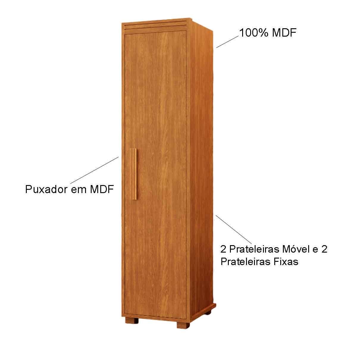 Armário Multiuso 1 Porta 4 Prateleiras 100% MDF Delta Nature