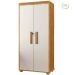 Armário Multiuso 5 Prateleiras 2 Pts c/ Chave 100% MDF Apollo Cinamomo/Off White