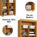 Armário Multiuso 5 Prateleiras 2 Pts c/ Chave 100% MDF Apollo Cinamomo/Off White