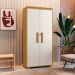 Armário Multiuso 5 Prateleiras 2 Pts c/ Chave 100% MDF Apollo Cinamomo/Off White