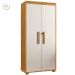 Armário Multiuso 5 Prateleiras 2 Pts c/ Chave 100% MDF Apollo Cinamomo/Off White